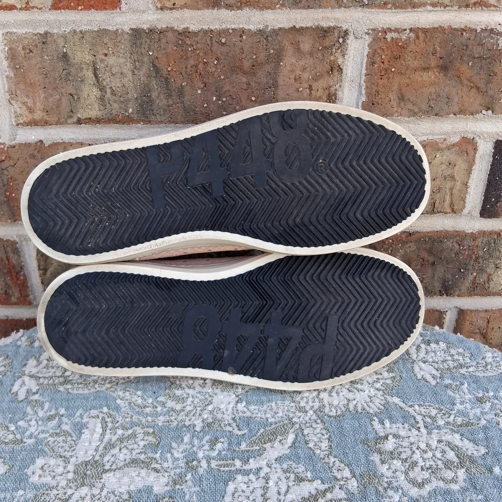 🪱 P448 John Prince Pink Python Snake Print Low Top Sneakers Sz.38/7.5 - Picture 10 of 16